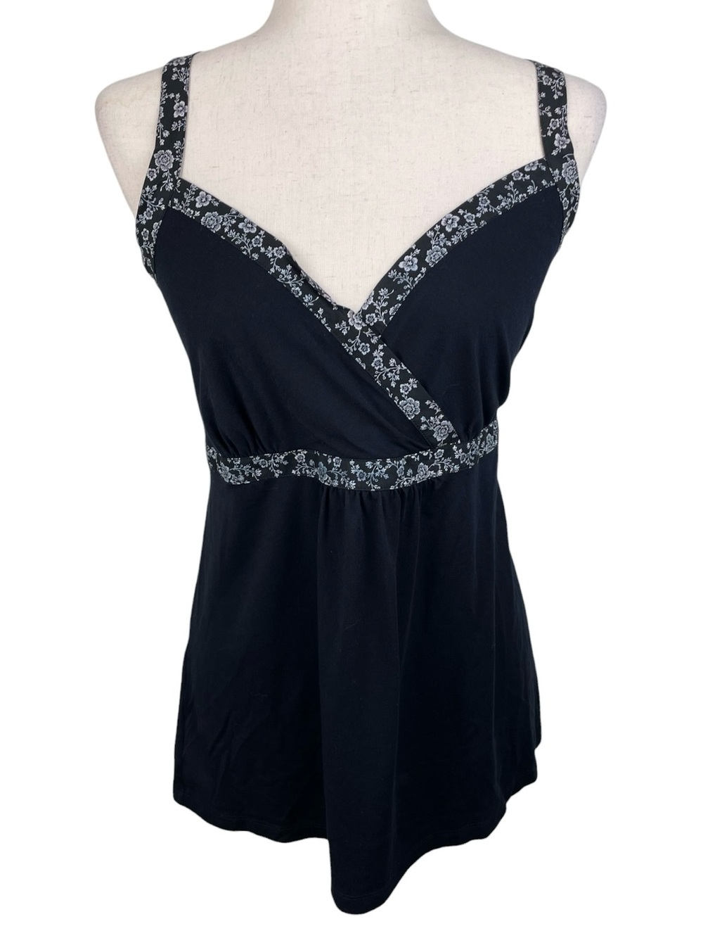 Ann Taylor LOFT Babydoll Surplice Neckline Tank Size Large Y2K Fairy Whimsigoth